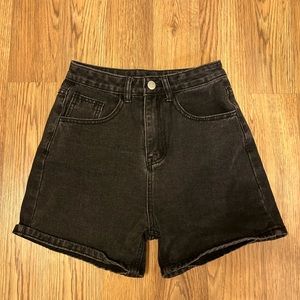 Women’s black long jean shorts, size XXS